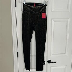 SPANX Metallic Black Leggings